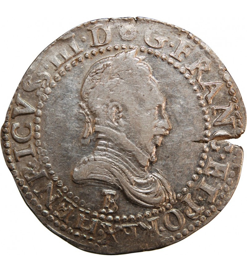 HENRI III - FRANC ARGENT 1586 B ROUEN