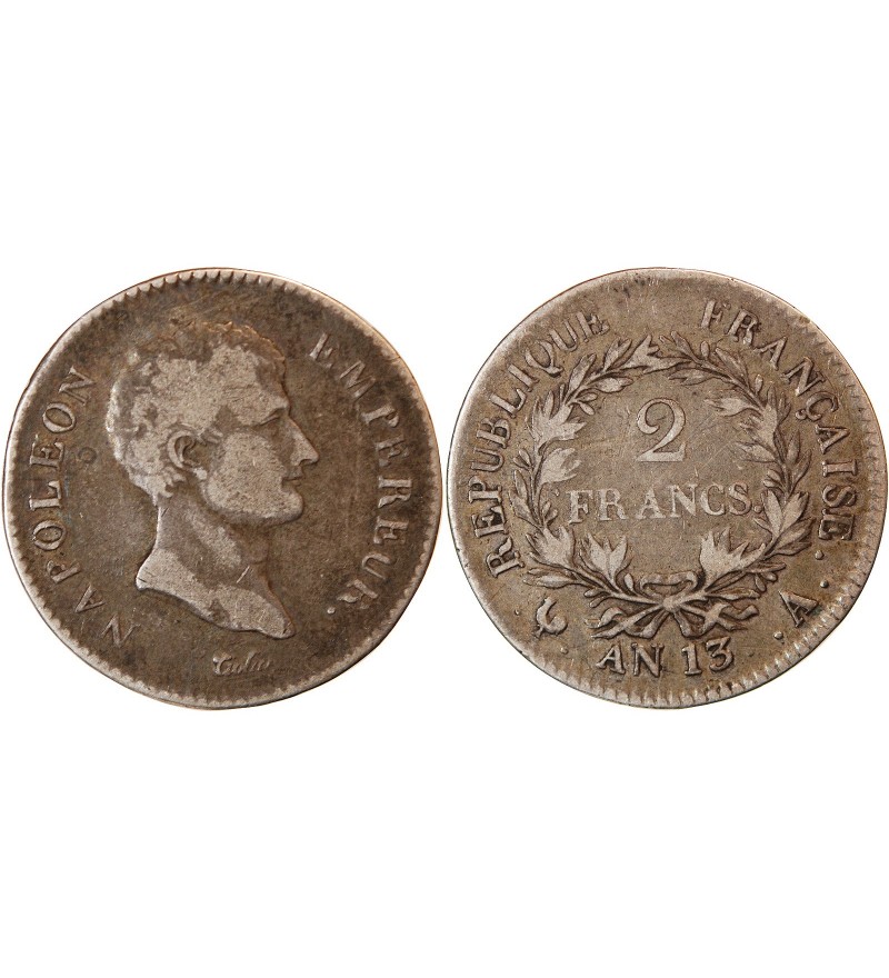 NAPOLEON Ier - 2 FRANCS AN 13 A PARIS "calendrier révolutionnaire"