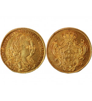 PORTUGAL, MARIA Ier et PEDRO Ier -  6400 REIS OR 1780 2