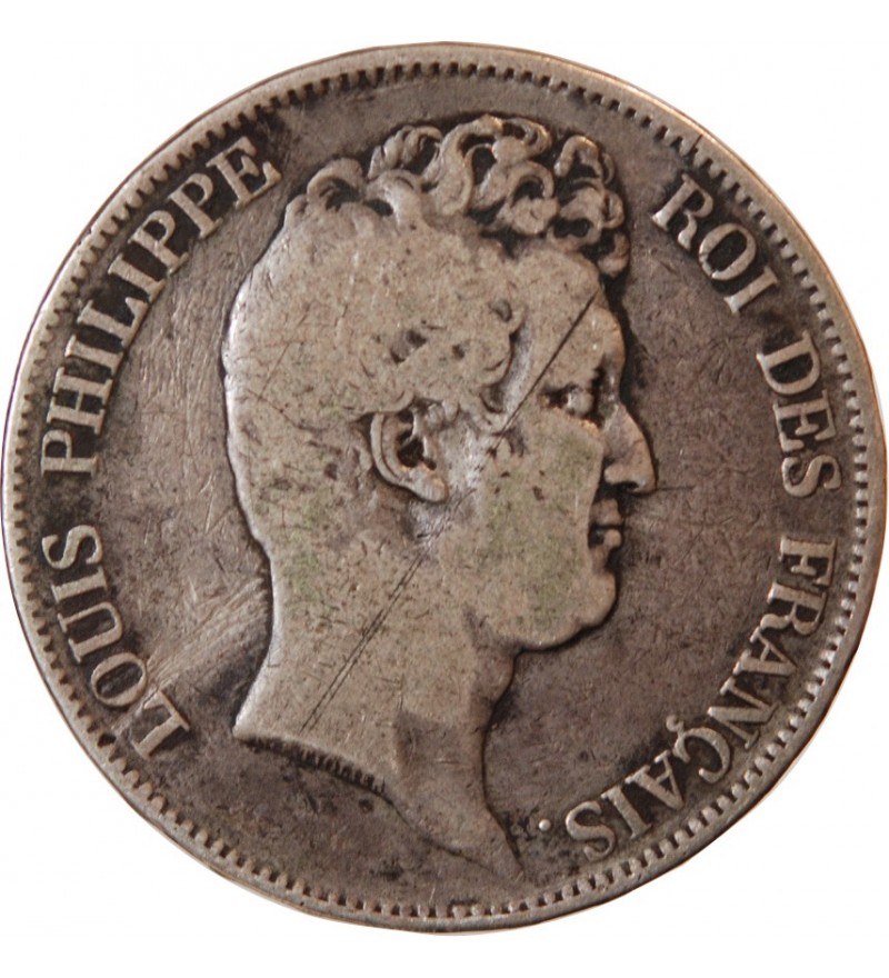 LOUIS PHILIPPE﻿ - 5 FRANCS 1830 A PARIS "Sans Le I, Tr en relief"