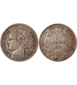 CERES - 5 FRANCS ARGENT 1851 A PARIS 2
