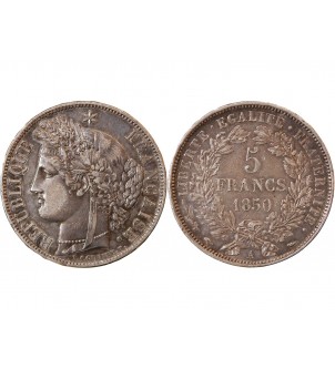 CERES - 5 FRANCS ARGENT 1850 A PARIS 2