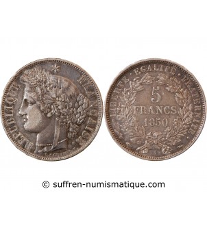CERES - 5 FRANCS ARGENT 1850 A PARIS