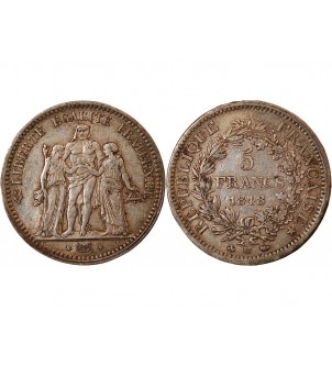 HERCULE ﻿- 5 FRANCS ARGENT 1848 BB STRASBOURG 2