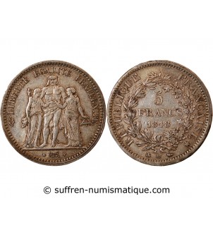 HERCULE ﻿- 5 FRANCS ARGENT 1848 BB STRASBOURG