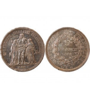 HERCULE ﻿- 5 FRANCS ARGENT 1849 A PARIS﻿ 2