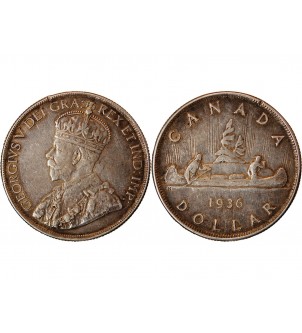 CANADA, GEORGES V - DOLLAR ARGENT 1936 2