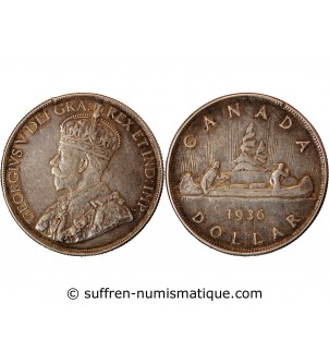 CANADA, GEORGES V - DOLLAR ARGENT 1936