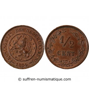PAYS-BAS - 1/2 CENT 1884