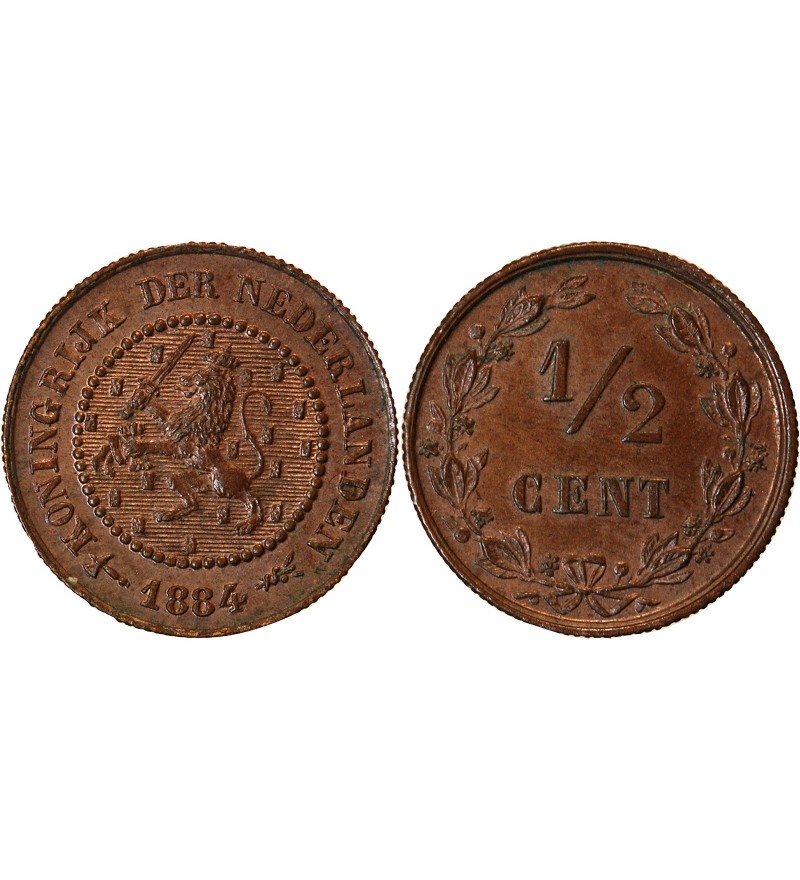 PAYS-BAS - 1/2 CENT 1884