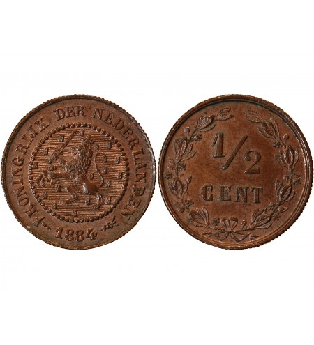 PAYS-BAS - 1/2 CENT 1884