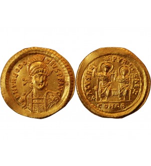 THEODOSE II - SOLIDUS OR CONSTANTINOPLE 402 / 450 2