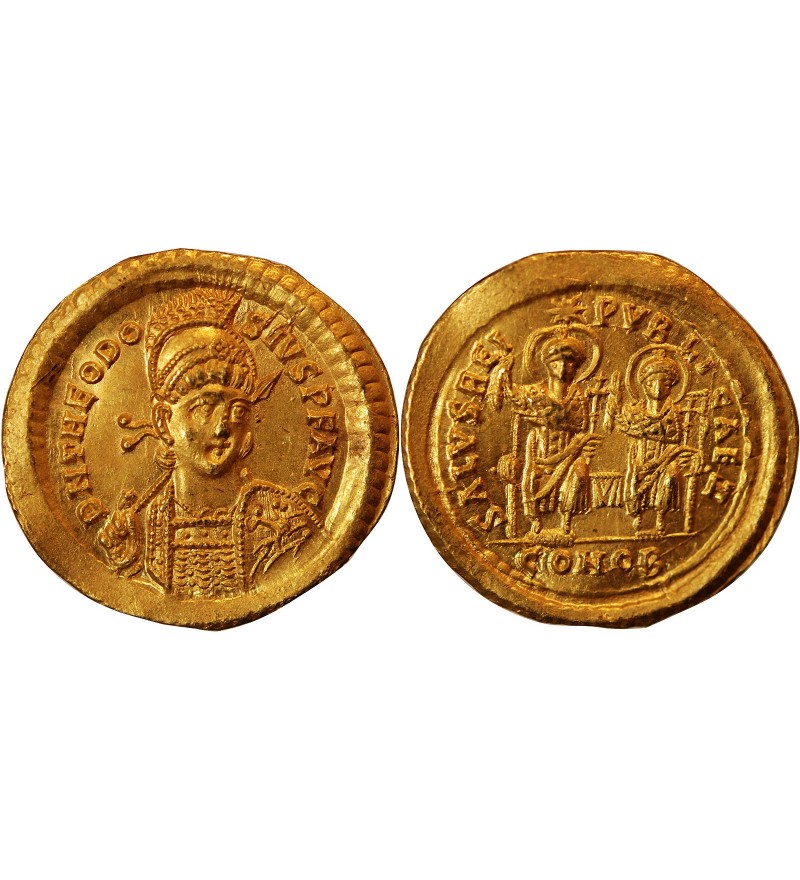 THEODOSE II - SOLIDUS OR CONSTANTINOPLE 402 / 450