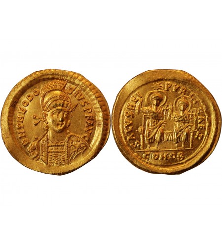 THEODOSE II - SOLIDUS OR CONSTANTINOPLE 402 / 450