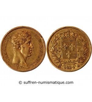 CHARLES X﻿ - 40 FRANCS OR 1824 A PARIS﻿