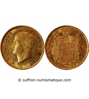 ITALIE, NAPOLEON﻿ 1er - 40 LIRE OR 1814 M MILAN﻿﻿