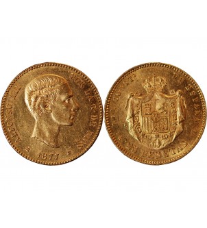 ESPAGNE, ALFONSO XII - 25 PESETAS OR  1877 2