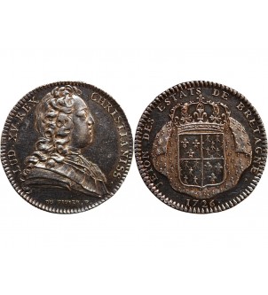 ETATS DE BRETAGNE, LOUIS XV - JETON ARGENT 1726 SAINT-BRIEUC 2