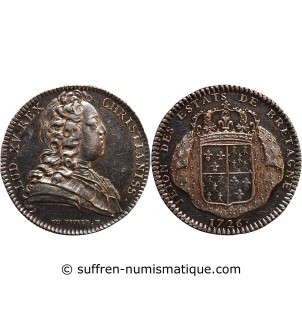 ETATS DE BRETAGNE, LOUIS XV - JETON ARGENT 1726 SAINT-BRIEUC
