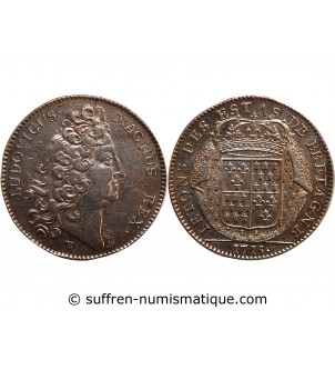 ETATS DE BRETAGNE, LOUIS XIV - JETON ARGENT 1715 SAINT-BRIEUC