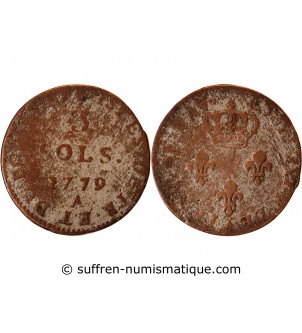 COLONIES, ISLES DE FRANCE ET BOURBON, LOUIS XVI - 3 SOLS 1779 A PARIS