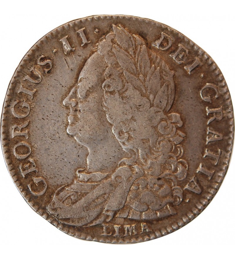 ANGLETERRE, GEORGES II - 1/2 CROWN ARGENT 1745 LONDRES