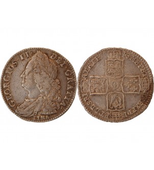 ANGLETERRE, GEORGES II - 1/2 CROWN ARGENT 1745 LONDRES 2