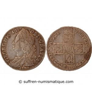 ANGLETERRE, GEORGES II - 1/2 CROWN ARGENT 1745 LONDRES