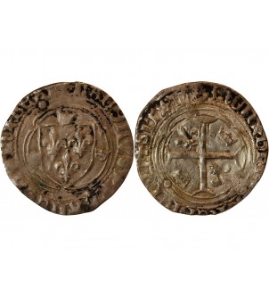 CHARLES VIII - BLANC A LA COURONNE 1483 / 1498 SAINT-LÔ 2