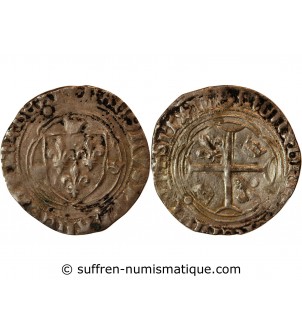 CHARLES VIII - BLANC A LA COURONNE 1483 / 1498 SAINT-LÔ