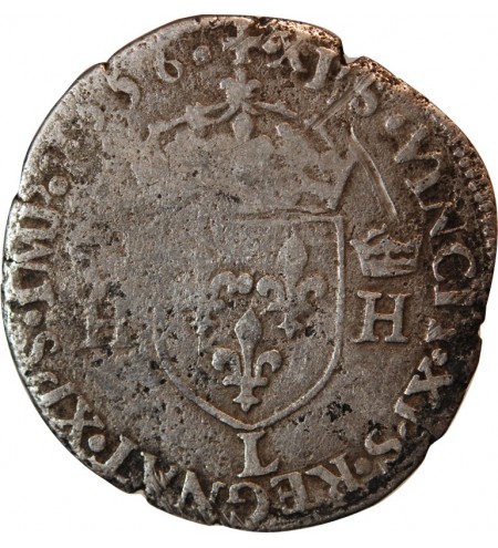 HENRI II - 1/2 TESTON ARGENT1556 L BAYONNE