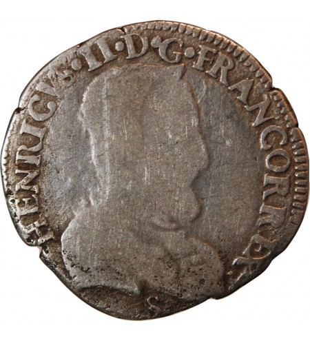 HENRI II - 1/2 TESTON ARGENT1556 L BAYONNE