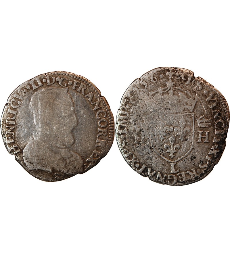 HENRI II - 1/2 TESTON ARGENT1556 L BAYONNE