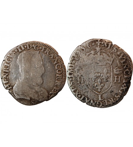 HENRI II - 1/2 TESTON ARGENT1556 L BAYONNE
