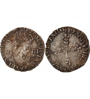 HENRI III - FRANC ARGENT 1578 H LA ROCHELLE 2