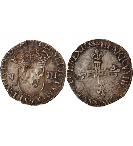 HENRI III - FRANC ARGENT 1578 H LA ROCHELLE