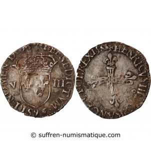 HENRI III - FRANC ARGENT 1578 H LA ROCHELLE