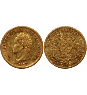 ITALIE, CHARLES FELIX﻿ - 20 LIRE OR 1828 TURIN 2