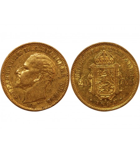 BULGARIE, FERDINAND Ier - 20 LEVA OR 1894