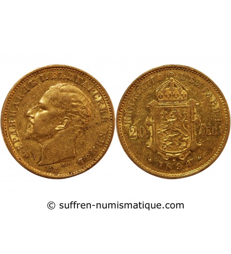 BULGARIE, FERDINAND Ier - 20 LEVA OR 1894