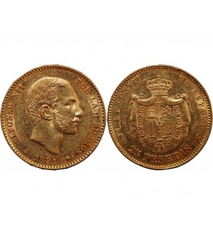 ESPAGNE, ALFONSO XII - 25 PESETAS OR  1881 2