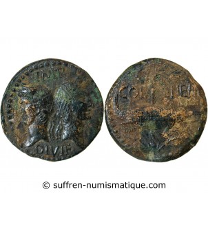 NEMAUSUS, NIMES, AUGUSTE ET AGRIPPA - DUPONDIUS BRONZE