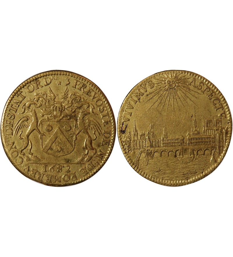 ILE DE FRANCE, Auguste Robert de Pomereu - JETON Laiton 1682