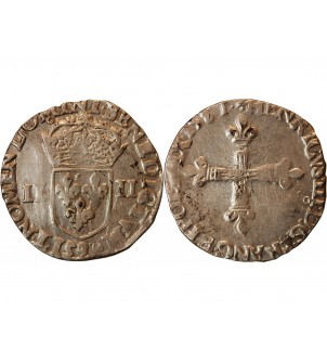 HENRI III - 1/4 ECU ARGENT 1581 9 RENNES 2