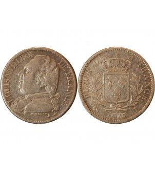 LOUIS XVIII - 5 FRANCS ARGENT 1815 I LIMOGES 2