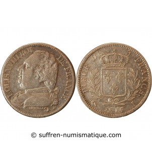 LOUIS XVIII - 5 FRANCS ARGENT 1815 I LIMOGES