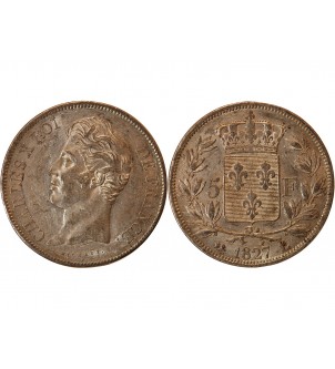 CHARLES X - 5 FRANCS ARGENT 1827 L BAYONNE 2