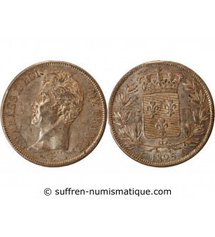 CHARLES X - 5 FRANCS ARGENT 1825 A PARIS