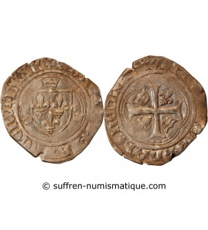 CHARLES VIII - BLANC A LA COURONNE 1422 / 1461 LA ROCHELLE