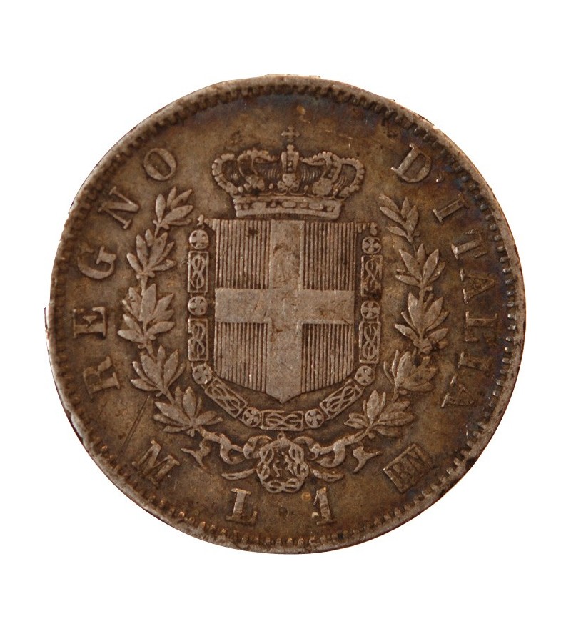ITALIE, VICTOR EMMANUEL II - 1 LIRA ARGENT 1863 M MILAN